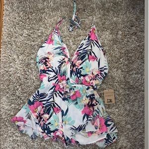 Cotton Candy - Floral Halter Romper